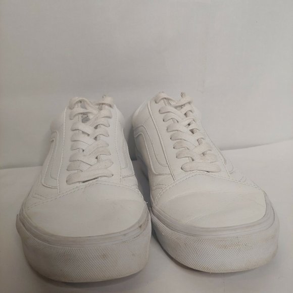 Vans Off The Wall Men's 8 Women's 9.5 Skate Shoes White Leather Sneakers EUC - Picture 5 of 12